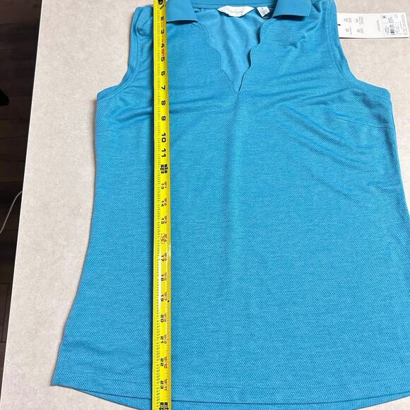 Walter Hagen Women's Blue Splash Clubhouse Scallop Sleeveless Golf Polo - Small - Picture 5 of 7